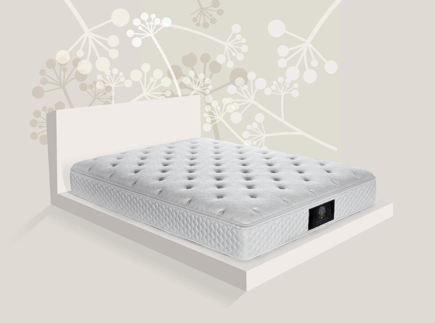 Sterling Imperial Pocket Coil Innerspring Hybrid Mattress with optional Natural Latex Euro-Top upgrade in a modern Japaneese art setting - SterlingSleep.com